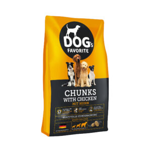 Krmivo - granule pre psov, Pre dospelých psov, Psy - Dogs favorit Chunks with chicken 15 kg