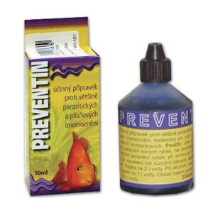 Akvaristika, Proti parazitom a slimákom, Proti plesni, Úprava vody a chémia - Preventin, 50ml