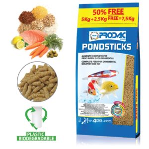 Akvaristika, Granulované, Jazierko a príslušenstvo, Krmivá - Prodac Pondsticks 5kg + 50% free