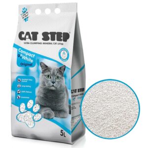 Hrudkujúca podstielka, Mačky, Podstielky a toalety pre mačky, Podstielky pre mačky - Cat Step Compact White Original 5l