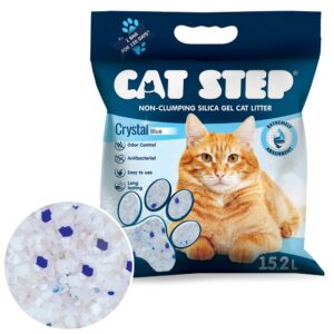 Mačky, Podstielky a toalety pre mačky, Podstielky pre mačky, Silikagélová podstielka - Cat Step Crystal Blue 6,68kg / 15,2l