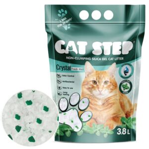 Mačky, Podstielky a toalety pre mačky, Podstielky pre mačky, Silikagélová podstielka - Cat Step Crystal Fresh Mint 1,67kg / 3,8l