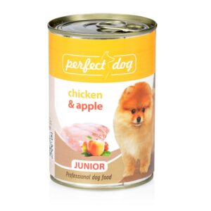 Krmiva, granule a pamlsky, Pro psy, TOM, vlhká krmiva - Perfect Dog Junior Chicken & Apple (kurča & jablká) 400g